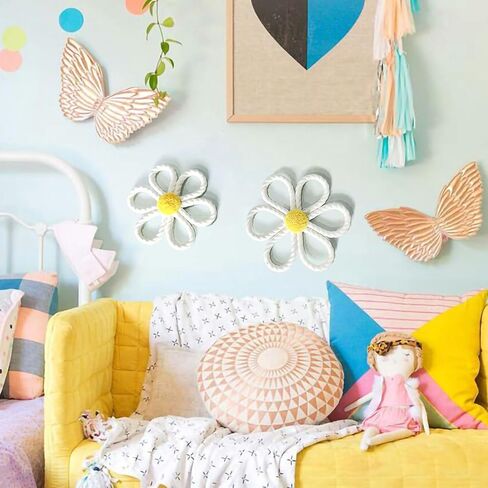 ديكور حائط على شكل زهرة الأقحوان من Ereniko Boho لغرفة نوم الفتيات وغرفة الأطفال وغرفة المعيشة وغرفة المعيشة in Kuwait