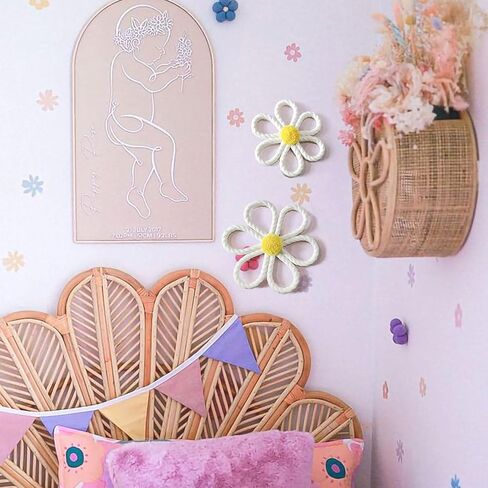 ديكور حائط على شكل زهرة الأقحوان من Ereniko Boho لغرفة نوم الفتيات وغرفة الأطفال وغرفة المعيشة وغرفة المعيشة in Kuwait