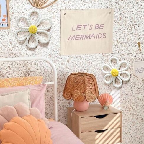 ديكور حائط على شكل زهرة الأقحوان من Ereniko Boho لغرفة نوم الفتيات وغرفة الأطفال وغرفة المعيشة وغرفة المعيشة in Kuwait