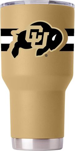 Gametime Sidekicks Colorado 30oz Gold Tumbler - Officially Licensed, 18/8 Stainless Steel, Double-walled, Vacuum-insulated, UV LED Printed Logos, Sweatless, Stays Hot/Cold - 360 Wrap in Kuwait