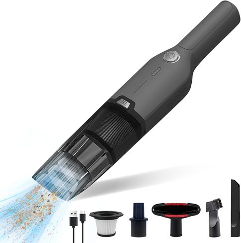 Mini Vacuum Cleaner, Handheld Vacuum Cordless with13KPA Suction Brushless Motor, 1.25lbs Ultra-Lightweight, LED Light, Portable Vacuum for Car & Home Cleaning (Grey) in Saudi Arabia