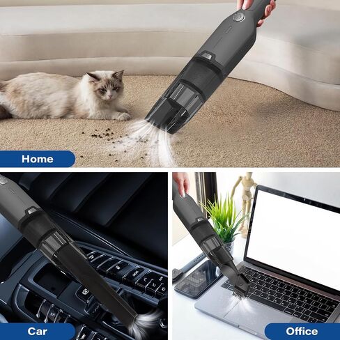 Mini Vacuum Cleaner, Handheld Vacuum Cordless with13KPA Suction Brushless Motor, 1.25lbs Ultra-Lightweight, LED Light, Portable Vacuum for Car & Home Cleaning (Grey) in Saudi Arabia