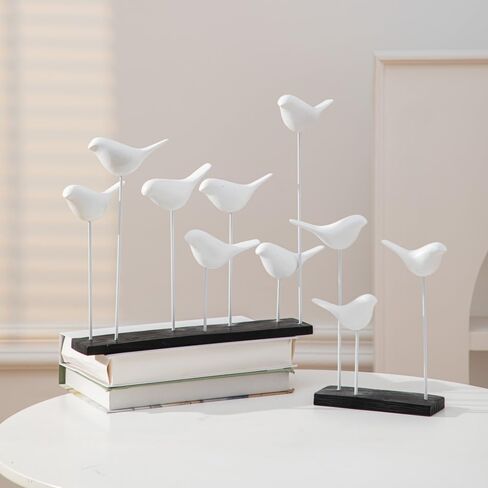 Anding White Bird Sculptures Decorative Accessories, Small Animal Statues, Modern Home Decoration, Bird Sculptures, Coffee Table, Shelf Knickknacks (A51524 White Bird) in Saudi Arabia