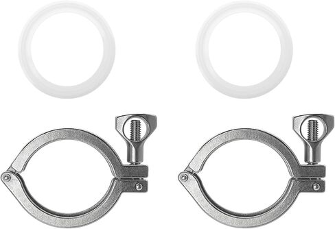 1.5 Inch Tri Clamp with Silicone Gasket 304 Stainless Steel 1.5" Single Pin Tri-Clamp Light Duty Sanitary TC Fittings Quick Connect Clamps 2PCS in Saudi Arabia