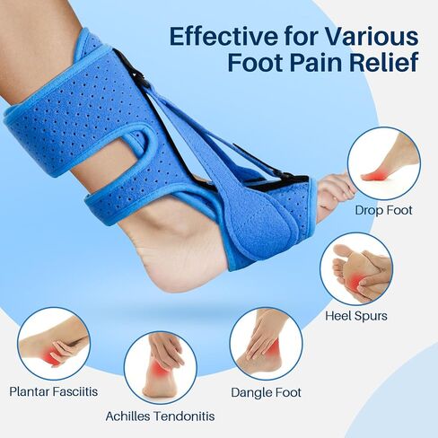 Plantar Fasciitis Night Splint, 2024 Upgraded Adjustable Plantar Fasciitis with Massage Ball for Foot Pain Relief by Plantar Fasciitis Achilles Tendonitis Foot Drop, Achilles Tendonitis in Saudi Arabia