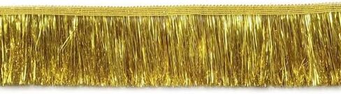 YYCRAFT 1.5" Wide Tinsel Fringe Tinsel Trim Tinsel Garland Metallic Fringe Trim Embellishment 10 Yards, Dark Gold in Saudi Arabia