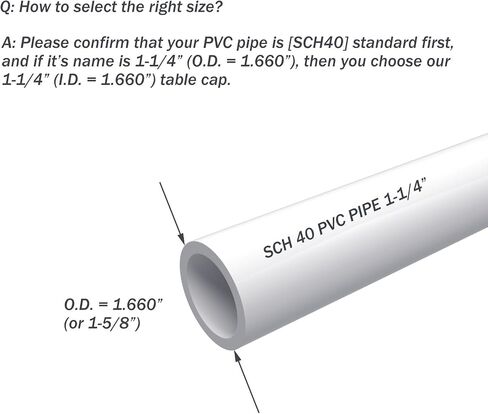 أغطية براغي الطاولة تركيبات PVC، شفة PVC لـ 1-1/4 بوصة جدول 40 أنبوب PVC، مشاريع حامل قضيب PVC DIY، براغي تثبيت متضمنة، درجة الأثاث [10 عبوات] in Kuwait