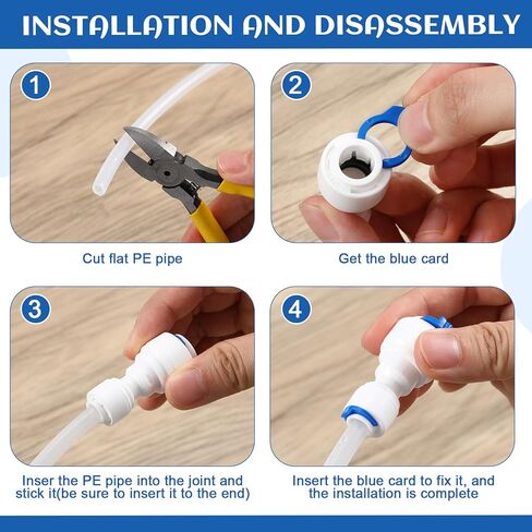 12 قطعة 1/4 بوصة إلى 3/8 بوصة OD موصل سريع خط المياه محول تركيبات موصل سريع البلاستيك موصل دفع مستقيم سريع لمرشحات تنقية أنظمة المياه in Kuwait