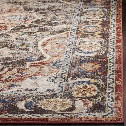 SAFAVIEH Bijar Collection 2'3" x 6' Brown / Rust BIJ648D Traditional Oriental Distressed Non-Shedding Living Room Entryway Foyer Hallway Bedroom Runner Rug in Saudi Arabia