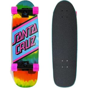 Santa Cruz Street Cruzer Complete Skateboard, Rainbow Tie Dye, 29.05"x8.79"