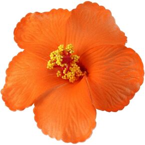 TINKSKY Hibiscus Flowers Hawaiian Flowers Artificial Flowers for Tabletop Decoration Party Favors Supplies Wedding Luau Hawaii Party Decoration 1 Pcs (Orange)