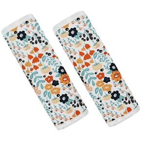 CUXFLS Baby Strap Cover for Children, 2 Pcs Infant Car Seat Belt Cover Pad, Baby Neck Pad Protector for Kids Newborn Infants Toddlers (Pink Flower)