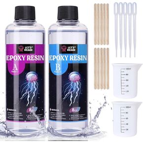 LET'S RESIN Resin Epoxy Kit, 1.5 Gallon Bubble Free & Crystal Clear Epoxy Resin Supplies with Measuring Cups,Stir Stick,Gloves,Resin and Hardener for Mold Casting,Jewelry,Art,Craft