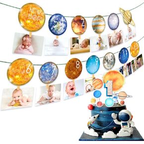 First trip Around the Sun Birthday Decorations Space Photo Banner 1st Trip Around The Sun Birthday Decorations Space 12 Months Photo Banner Space First Birthday Decoration