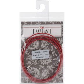 ChiaoGoo 50-Inch Twist Lace Interchangeable Cables, Large, Red (7550-L)