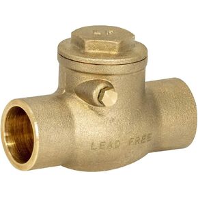 Eastman Brass Swing Check Valve, 3/4 Inch Copper Sweat, Brass Plumbing Fitting, 20443LF