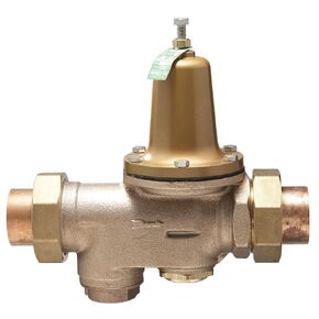 Watts 1-Inch Lead-Free Water Pressure Reducing Valve, Double Union, Solder, Polymer Seat, Adjustable 25-75 PSI
