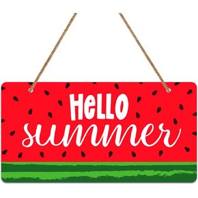 WhatSign Hello Summer Door Sign - 11.5" Sunflower Summer Front Door Decor Hello Summer Sign Summer Door Hanger Summer Door Decorations for Home Office