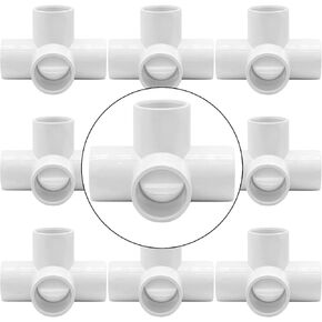 YSIL PVC Fittings Elbow Furniture Grade Connector 4 Way 2 Inch 5Pcs for DIY PVC Structure and Frame,Fits 2" Sch 40 PVC Pipes