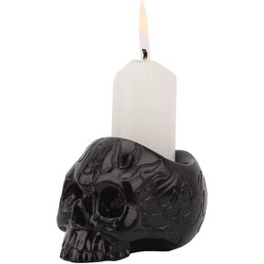 Mini Skull Candle Sticker Holder Creative Resin Candle Holder Terror Rotator Cuff Tabletop Candlestick Gothic Home Party Decorative Skull Tealight Holder