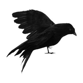 WKITKA Halloween Black Crow Realistic Handmade Feathered Crow Outdoor Home Garden Decorations Birds Raven Party Prop