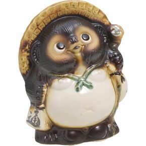 Marui Pottery MR-A099-09 Shigaraki Pottery Figurine Lucky Raccoon Raccoon Pottery Large Size 7 Width 17 Height 22 cm Lucky Charm Gift Ceramic Figurine Made in Japan
