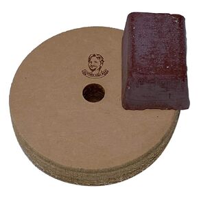 3" Leather Stropping and Polishing Wheel for Bench Grinders W/ 10mm Arbor (3/4" Wide, 10mm Arbor), Buffing Compound Included (Green Compound)