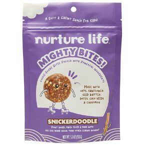 Nurture Life Mighty Bites - Chocolate Chip - Healthy Snacks for Kids & Toddlers Made with Oats Sunflower Seed Butter, Dates, Chia Seeds and Chocolate Chips - Plant-Based, Low-Sugar, High Fiber - 15 Pieces (Pack of 1)