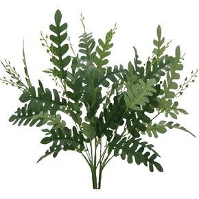 FERIAL 3PCS Artificial Greenery Stems Faux Shrub Bushes Silk Locust Green Leaf Bouquet for Wedding Kitchen Garden Patio Vase Table Centerpieces Indoor Outdoor Decor