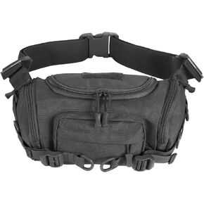 CamGO Tactical Fanny Pack Portable Military Waist Hip Bum Bag for Men Women, Black