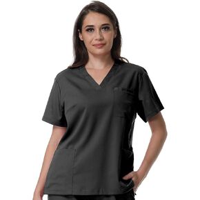 Scrubs for Women V-Neck Nurse Medical Uniform Short Sleeve Classic Professional Scrub Tops with Pockets