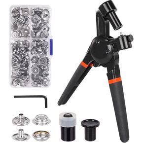Heavy Duty Snap Fastener Tool, Upgraded Version Snap Button Tool Includes 30 Sets 15mm Snap Button Kit for Boat Cover, Repairing Boat Covers, Canvas, SewingTarps