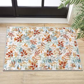 Artoid Mode Eucalyptus Leaves Fall Area Rug, Autumn Thanksgiving Home Decor Low-Profile Washable Area Rugs for Entryway Bedroom Living Room Laundry Room Indoor 5x7 Feet