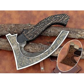 GLADIUS CRAFTS | Exquisite Handmade Viking Axe - Ideal for Collectors & Enthusiasts | Authentic, Artisan-Crafted | Medieval Styled Axe with Durable and Robust High Carbon Steel (GC-AX01)