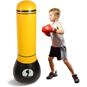 Inflatable Punching Bag for Kids Boxing Set for Practicing Karate, Taekwondo, MMA and to Relieve Pent Up Energy in Kids and Adults