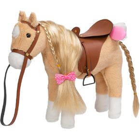 HollyHOME Stuffed Animal Horse Pretty Plush Toy Pretend Play Horse 11 inches Grey