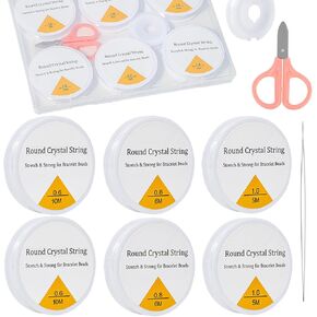 100m*0.8mm Elastic String for Bracelets, Beading and Jewelry Making, Clear Stretchy String for Clay Beads, Bracelet Charms, Pony Beads, Stone Beads