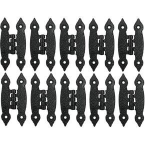Antique Iron H Cabinet Hinge Hammercraft Flush Door Hinge (10, Black)