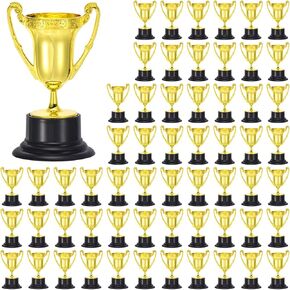 PATIKIL 60 Pack Mini Gold Trophies Award Plastic 3.3 Inch Small Trophy Cups First Place Winner Award Trophies Prize for Sports Soccer Football Tournament Competitions Party Favors