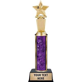 Crown Awards Purple Megastar Trophies, Personalized Star Recognition Trophy with Custom Engraving Prime