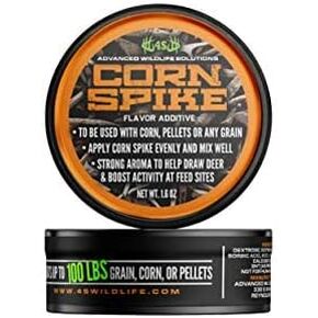 4S Advanced Wildlife Solutions | Corn Spike | Flavor Additive | Treats Up 100lbs of Corn, Pellets, or Grain | Strong Aroma & Flavor | Hunting Attractant | Simple & Effective (1.6 oz Pocket Can)