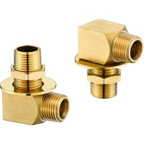 مجموعة التثبيت B-0230-K لاستبدال الحنفيات ذات النمط B-0230 لنحاس T&S. مرفقان قصيران، وحلمات، وصواميل قفل وغسالات توفر مدخل ومخرج ذكر NPT مقاس 1/2 بوصة. (عبوة من قطعتين)