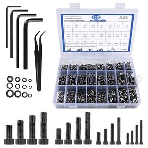 2000 Pcs Metric Screw Assortment – Nuts and Bolts Assortment Kit Machine Screws M2 M3 M4 M5 Hex Socket Head Screws Nuts Bolts and Washers Set