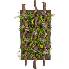 Nearly Natural 41in. x 19in. Mixed Succulent Artificial Living Wall