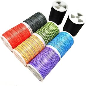 (8pcs*240yd) Kalavarma Metallic Wrapping Thread for Fishing Rod Guide 5+3 pcs 6 Color 240 Yards/Spool 220M