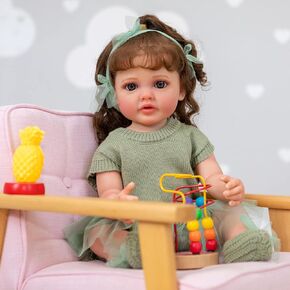 KAWAYII 26 Inch Reborn Toddler Baby Doll Princess Girl Realistic Newborn Doll Silicone Soft Vinyl Real Looking Reborn Baby Doll Toy Gift Set for Kids Age 3+, NJ-26NPK3075-005, Pink