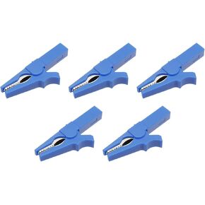 5Pcs Fully Insulated Alligator Clips,4mm Banana Plug Connectors Multi Testers Alligator Clip with Banana Socket Alligator Clips,Black