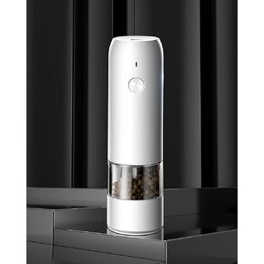 Electric Pepper and Salt Grinder, Pepper Mill with Adjustable Coarseness One Hand Automatic Operated Salt and Pepper Grinder with LED Light for Kitchen, Restaurant(1 piece)