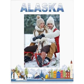 KATE POSH Alaska Picture Frame. Family Vacations, Engagement, Cruise, Weddings (5x7 Horizontal)