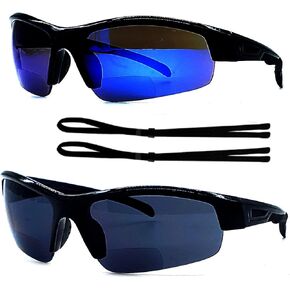 Bifocal Sunglasses for Men Women Reading Glasses Sun Reader Blue Mirror Sports Wrap UV400 Fishing Cycling